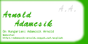 arnold adamcsik business card